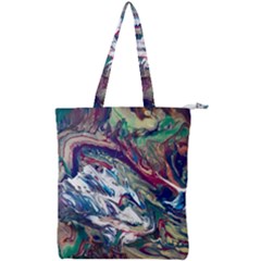 Abstract Strata Iv Double Zip Up Tote Bag by kaleidomarblingart