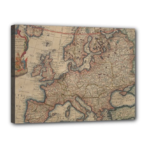 Old Vintage Classic Map Of Europe Canvas 16  X 12  (stretched) by Paksenen