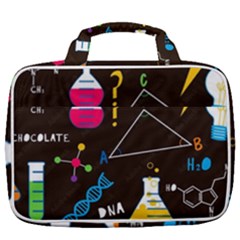 Science Lesson Flat Vector Seamless Pattern Travel Toiletry Bag With Hanging Hook by Loisa77