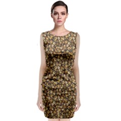 Floral Fusion Print Classic Sleeveless Midi Dress by dflcprintsclothing