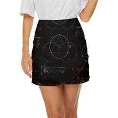 Math Board Circuit Circuits Computer Shield Tech Technology Mini Front Wrap Skirt by Loisa77