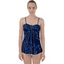 Seamless Pattern Of Glowing Circuit Board Neon Technology Babydoll Tankini Top View1