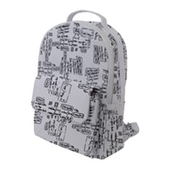 Blackboard Algorithms Black And White Pattern Flap Pocket Backpack (large) by dflcprintsclothing