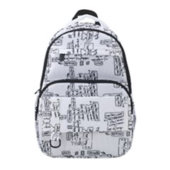 Blackboard Algorithms Black And White Pattern Carry-on Travel Backpack by dflcprintsclothing