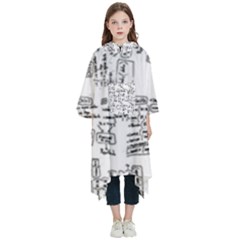 Blackboard Algorithms Black And White Pattern Kids  Hooded Rain Ponchos by dflcprintsclothing