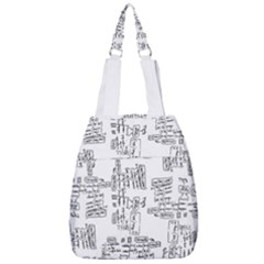 Blackboard Algorithms Black And White Pattern Center Zip Backpack by dflcprintsclothing