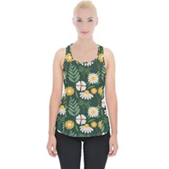 Flower Green Pattern Floral Piece Up Tank Top by anzea