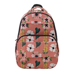 Flower Pink Brown Pattern Floral Carry-on Travel Backpack by anzea