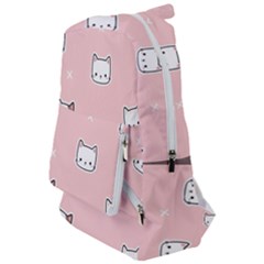 Cute Cat Cartoon Doodle Seamless Pink Pattern Travelers  Backpack by Grandong