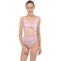 Cute Cat Cartoon Doodle Seamless Pink Pattern Center Cut Out Swimsuit View1