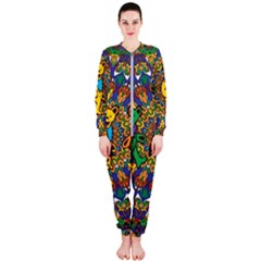 Dead Dancing Bears Grateful Dead Pattern Onepiece Jumpsuit (ladies) by Grandong