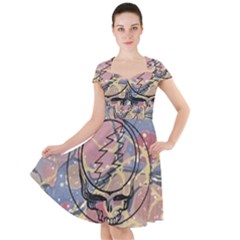 Grateful Dead Artsy Cap Sleeve Midi Dress With Pockets by Bedest