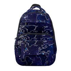 Blue World Map Starry Night Sky World Map Concept Art Carry-on Travel Backpack by Loisa77