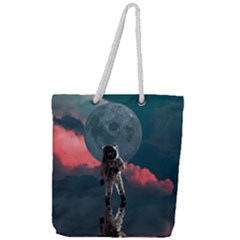 Astronaut Moon Space Nasa Planet Full Print Rope Handle Tote (large) by Loisa77