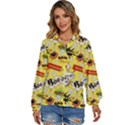 Cartoon Comics Pattern Women s Long Sleeve Button Up Shirt View1