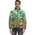 Monkey Tiger Bird Parrot Forest Jungle Style Men s Puffer Bubble Jacket Coat View1