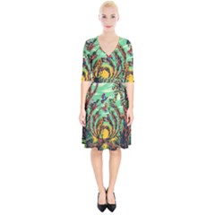 Monkey Tiger Bird Parrot Forest Jungle Style Wrap Up Cocktail Dress by Grandong