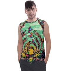 Monkey Tiger Bird Parrot Forest Jungle Style Men s Regular Tank Top by Grandong