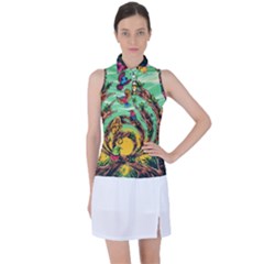 Monkey Tiger Bird Parrot Forest Jungle Style Women s Sleeveless Polo T-shirt by Grandong