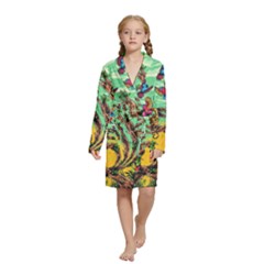 Monkey Tiger Bird Parrot Forest Jungle Style Kids  Long Sleeve Velvet Lounge Robe by Grandong