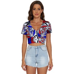 The Grateful Dead V-neck Crop Top by Grandong