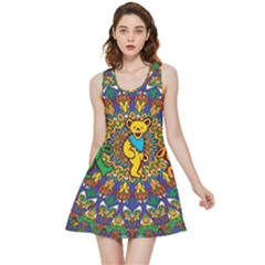 Dead Dancing Bears Grateful Dead Pattern Inside Out Reversible Sleeveless Dress by Grandong