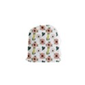 Flower White Pattern Floral Drawstring Pouch (XS) View1