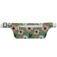 Flower Green Pink Pattern Floral Active Waist Bag by anzea