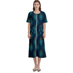 Peacock Texture 3d Pattern Peacock Texture Women s Cotton Short Sleeve Nightgown by Loisa77