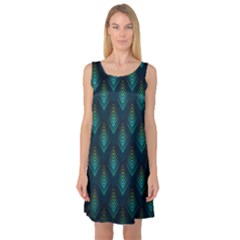 Peacock Texture 3d Pattern Peacock Texture Sleeveless Satin Nightdress by Loisa77