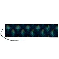 Peacock Texture 3d Pattern Peacock Texture Roll Up Canvas Pencil Holder (l) by Loisa77