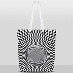 Circles Checkered Abstract Abstraction Art Full Print Rope Handle Tote (small) by Loisa77