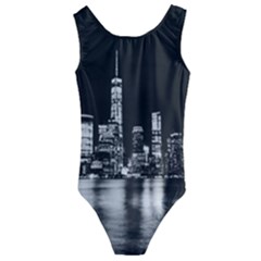 Nyc New York Skyline City Buildings Kids  Cut-out Back One Piece Swimsuit by Loisa77