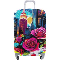 City Rose 2-gigapixel-art-scale-4 00x Luggage Cover (large) by BrightWear