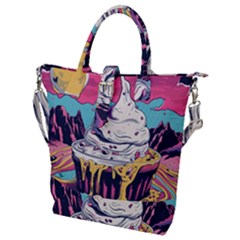 Dessert Chocolate Cream Buckle Top Tote Bag by Loisa77