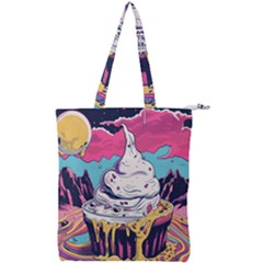 Dessert Chocolate Cream Double Zip Up Tote Bag by Loisa77