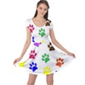 Pawprints Paw Prints Paw Animal Cap Sleeve Dress View1