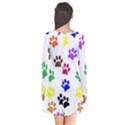 Pawprints Paw Prints Paw Animal Long Sleeve V-neck Flare Dress View2