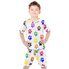 Pawprints Paw Prints Paw Animal Kids  T-shirt And Shorts Set by Apen