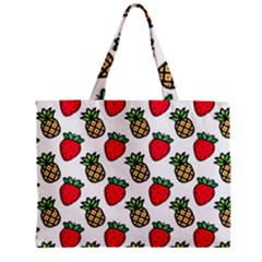 Strawberries Pineapples Fruits Zipper Mini Tote Bag by Loisa77