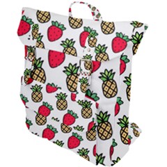 Strawberries Pineapples Fruits Buckle Up Backpack by Loisa77