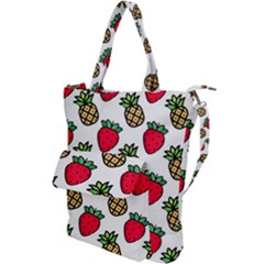 Strawberries Pineapples Fruits Shoulder Tote Bag by Loisa77