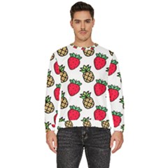 Strawberries Pineapples Fruits Men s Fleece Sweatshirt by Loisa77