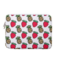 Strawberries Pineapples Fruits 13  Vertical Laptop Sleeve Case With Pocket by Loisa77