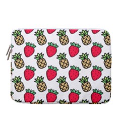 Strawberries Pineapples Fruits 14  Vertical Laptop Sleeve Case With Pocket by Loisa77