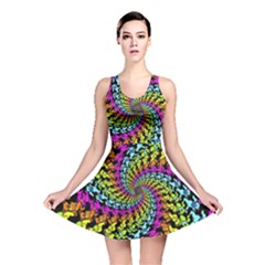 3d Grateful Dead 90 s Neon Dancing Bears Reversible Skater Dress by Perong