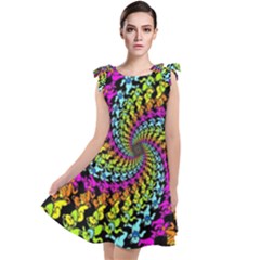 3d Grateful Dead 90 s Neon Dancing Bears Tie Up Tunic Dress by Perong