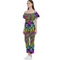 3d Grateful Dead 90 s Neon Dancing Bears Bardot Ruffle jumpsuit View2