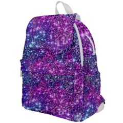 Purple Violet Glitter Galaxy Nebula Space Pattern Top Flap Backpack by Perong