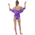 Purple Violet Glitter Galaxy Nebula Space Pattern Drape Piece Swimsuit View2